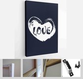 Set Greeting card Valentines day. Be my Valentine. All you need is Love. True Love and etc. Vector Handmade art - Modern Art Canvas - Vertical - 373874695 - 40-30 Vertical