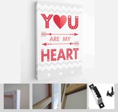 Set of creative Valentines Day cards with hearts,dots,hugs and kisses,gift box and arrows - Modern Art Canvas - Vertical - 1011681682 - 80*60 Vertical