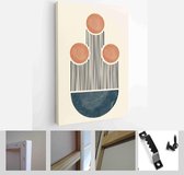Mid Century Modern Design. A trendy set of Abstract Hand Painted Illustrations for Wall Decoration, Social Media Banner, Brochure Cover Design - Modern Art Canvas - Vertical - 1952