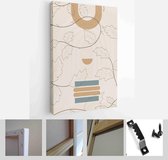 Mid Century Modern Design. A trendy set of Abstract Hand Painted Illustrations for Wall Decoration, Social Media Banner, Brochure Cover Design - Modern Art Canvas - Vertical - 1952