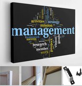 Business management and strategy concept in word tag cloud isolated on black - Modern Art Canvas - Horizontal - 84978952 - 115*75 Horizontal