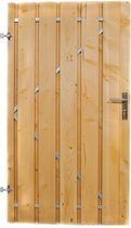 Douglas tuinpoort schuttingdeur inclusief cilinderslot en stalen frame 140 x 180 linksdraaiend