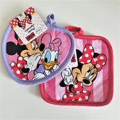 Pannenlappen Disney 2 stuks / rood vierkant en paars hartje met Minnie en Katrien