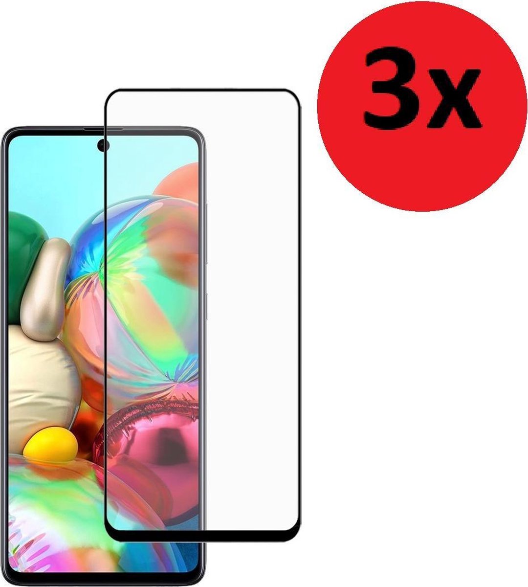 Full Screenprotector Geschikt voor Samsung Galaxy A52s 5G - A52s 5G Full Tempered Glass 3x