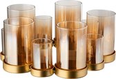 Windlicht Cirkel Van 10 Glas Metaal Goud