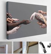 Concept of relation, diversity, inclusion, community, togetherness. Weightless touching, creating one unit - Modern Art Canvas - Horizontal - 1843479289 - 80*60 Horizontal