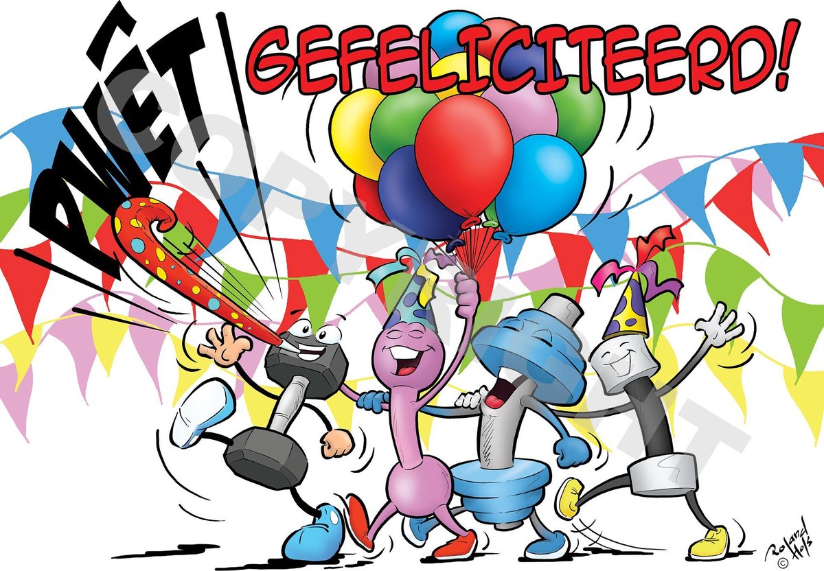 Ansichtkaart 1000 stuks GEFELICITEERD! Dumbells - Fitness