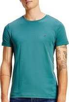 Tommy Hilfiger Tommy Hilfiger Stretch slim Fit Jersey Shirt T-shirt - Mannen - aqua blauw