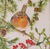 Servetten Robin in Tree 33 x 33 cm