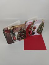 30 Luxe Kerstkaarten en nieuwjaarskaarten met envelop - 2 Motieven - Gekleurde enveloppen