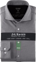 OLYMP No. 6 super slim fit overhemd 24/7 - antraciet grijs tricot - Strijkvriendelijk - Boordmaat: 41