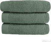 HOOMstyle Handdoeken Set - 70x140cm - 3 stuks - Hotelkwaliteit - Strandlaken - 100% Katoen 650gr - Groen / Olijf