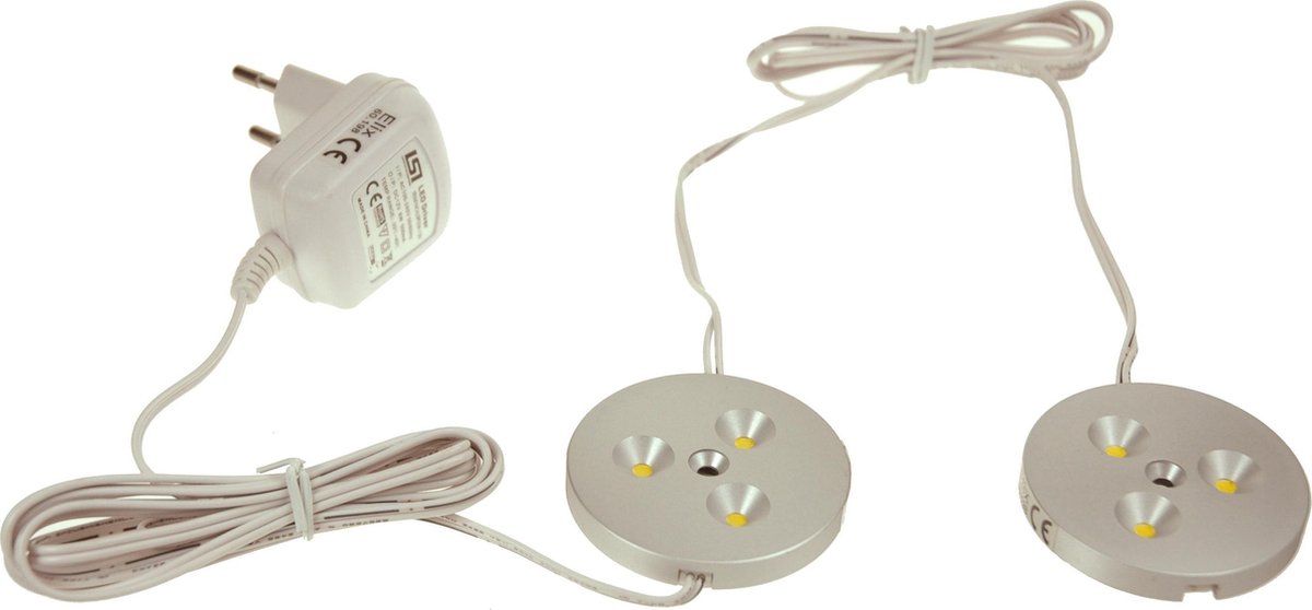 LED module - Aluminium - 3 LED - 3W - 3200K - Ø5.5 x 75 - 2 stuks