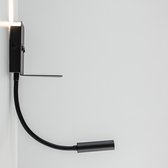 Straluma Zwarte LED wandlamp met verstelbare spot en USB