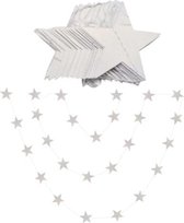 Christmas / Kerst versiering - Off-White / Witte / Wit sterren - 10cm - Guirlande - Vlaggenlijn - Slinger - Vlag | Huwelijk - Geboorte - Feest - Verjaardag - Jubileum - Bruiloft -