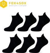 Zwarte Sneaker Sokken - 10 Paar - Maat 40-46 - Fox4Sox Sneaker sokken - Enkel Sokken - Voor Heren en Dames