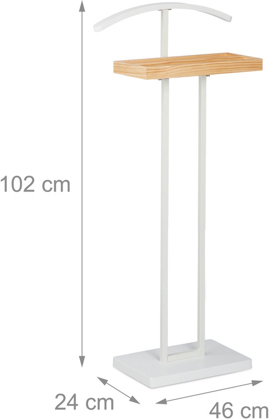 Relaxdays dressboy op wielen, verrijdbaar kledingrek met 2 planken