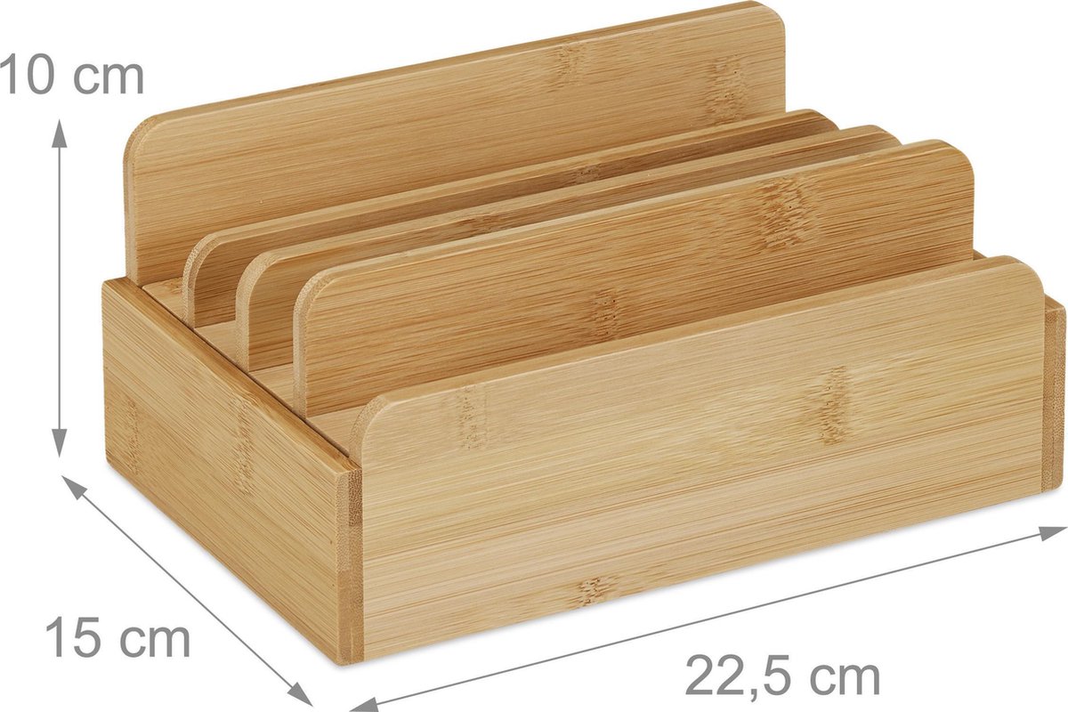 Bamboe Oplaadstation Voor 8 Apparaten – Met 6 Oplaadkabels – Incl. Horloge- En Oordopjeshouder – Stijlvolle Desktop Organizer (zonder Voeding)