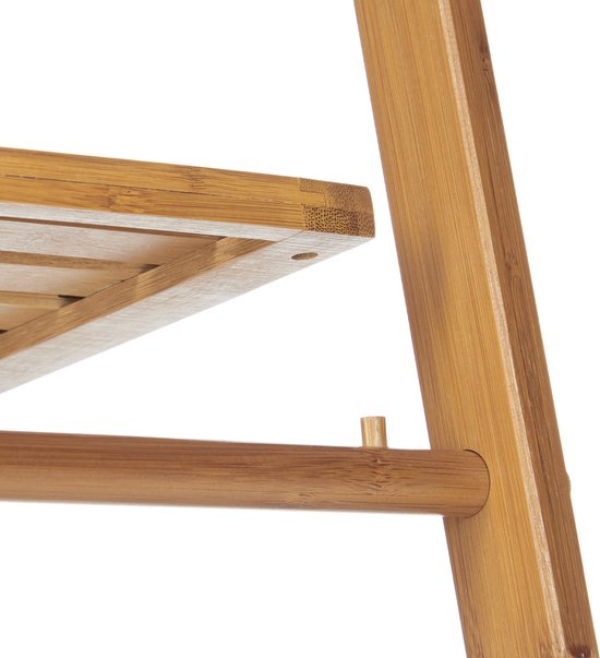 Relaxdays handdoekrek bamboe inklapbaar met 3 houders, 112x55x44,5 cm