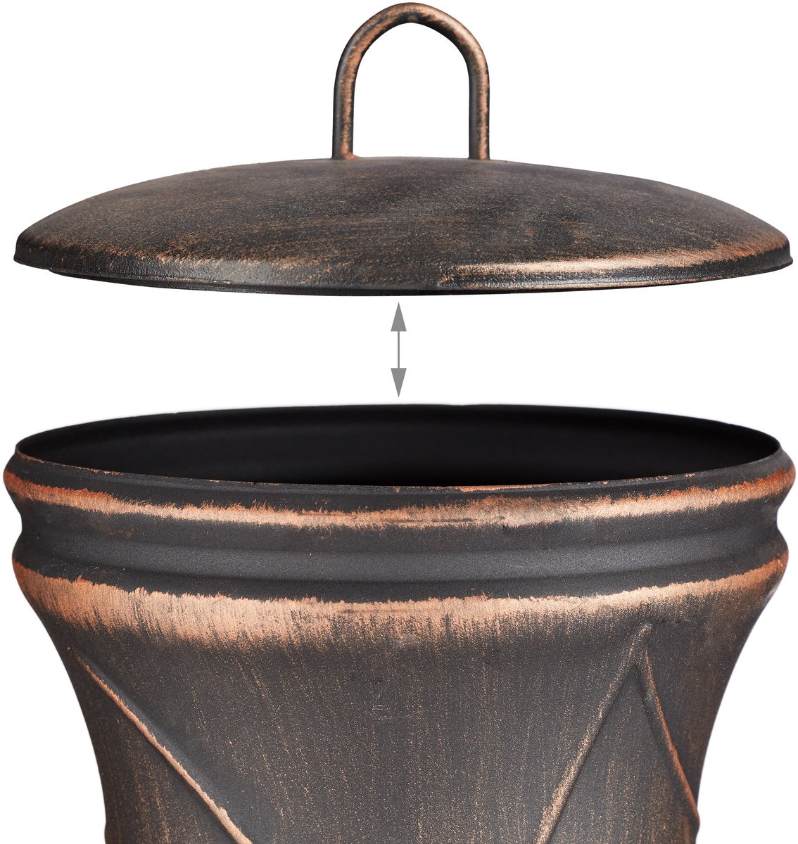 Relaxdays vuurschaal 60 cm, met pook, tuin & terras, terrashaard voor