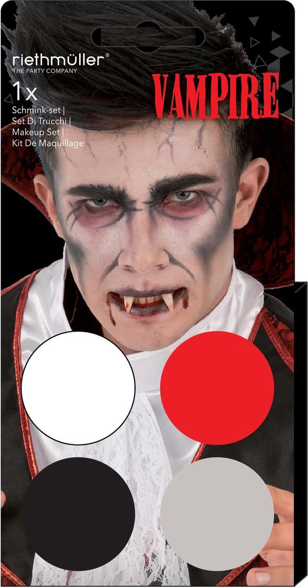 Riethmüller Schminkset Vampier Zwart/rood/grijs/wit 5-delig
