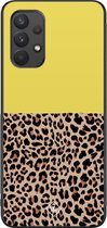 Samsung A32 4G hoesje - Luipaard geel | Samsung Galaxy A32 4G case | Hardcase backcover zwart