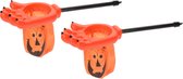 3x stuks trick or treat snoep zakken pompoen met handvat oranje 53 x 14 cm - Halloween snoep ophalen