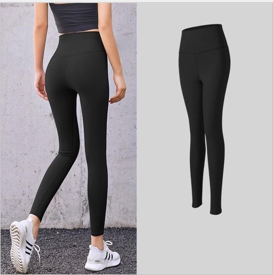 Sportlegging - Yogalegging - High Waist - Zwart - Maat: XL