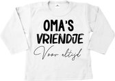 Shirt baby-dreumes-oma's vriendje voor altijd-wit-zwart-Maat 98