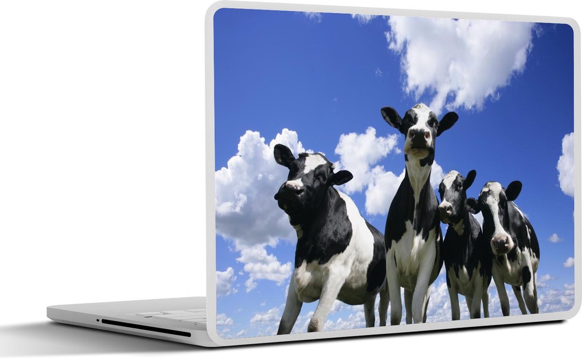 Laptop sticker - 14 inch - Koe - Lucht - Dieren - 32x5x23x5cm - Laptopstickers - Laptop skin - Cover
