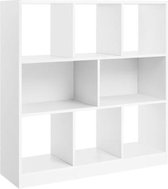 Segenn's Boekenkast- Scheidingsplank - Staande Plank van Hout met Open Vakken - Vitrine voor Woonkamer - Slaapkamer - Kinderkamer en Kantoor - 97.5 x 100 x 30 cm (B x H x D) - Wit