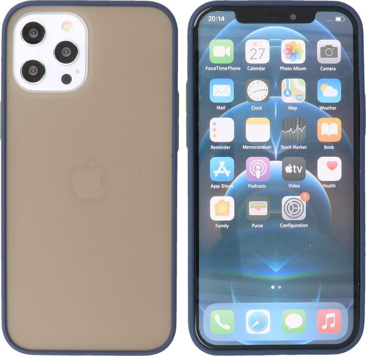 iPhone 12 Pro Max Hoesje - Back Cover Telefoonhoesje - Blauw