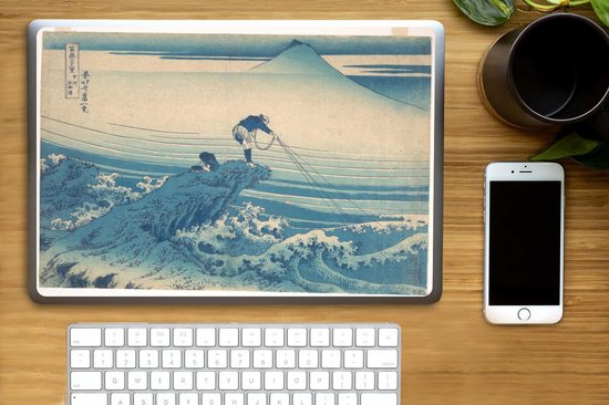 Autocollant pour ordinateur portable - 15,6 pouces - Kajikazawa dans la province de Kai - peinture de Katsushika Hokusai