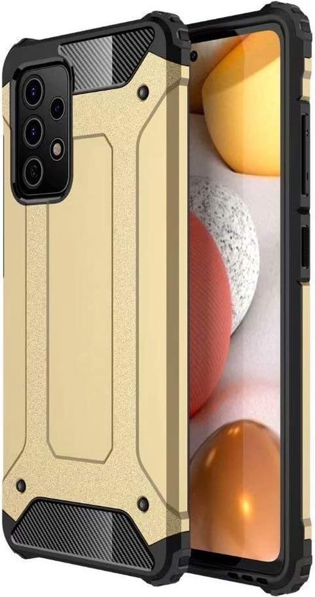 Hoesje Geschikt voor: Samsung Galaxy A52 (4G & 5G) / A52s Armor Hybrid - Goud