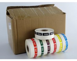 HACCP Voedseletiket - etiketten stickers - wateroplosbaar - weekset
