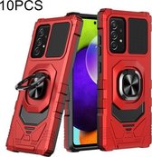 Voor Samsung Galaxy A52 5G 10 PCS Union Armor Magnetische PC + TPU Shockproof Case met 360 Graden Rotatie Ring Houder (Rood)