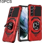 Voor Samsung Galaxy S21 5G 10 PCS Union Armor Magnetische PC + TPU Shockproof Case met 360 Graden Rotatie Ring Houder (Rood)