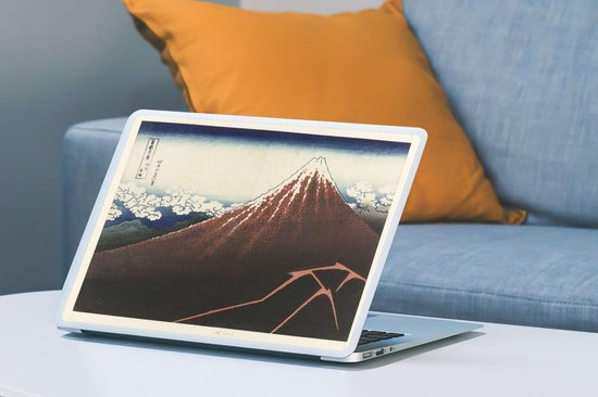 Sticker pour ordinateur portable - 15,6 pouces - Orage au pied du Mont Fuji - Peinture de Katsushika Hokusai