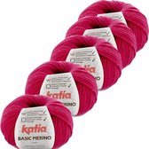 Basic Merino - kleur 40_Licht fuchsia - bundel 5 bollen 50 gr.  van 120 m.