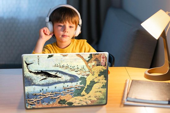 Autocollant pour ordinateur portable - 13,3 pouces - Une baleine à Goto - peinture de Katsushika Hokusai - 31x22,5cm - Autocollants pour ordinateur portable - Skin pour ordinateur portable - Housse