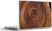 Laptop sticker - 10.1 inch - Cirkel - Hout - Ringen - 25x18cm - Laptopstickers - Laptop skin - Cover