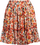 Floral mini skirt red