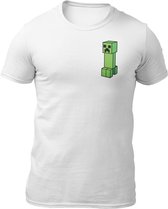 Creeper - Minecraft Heren T-Shirt -Getailleerd- Katoen - Ronde Hals - PC Gaming Accessoires