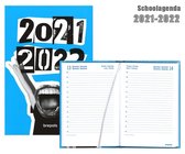 Brepols Schoolagenda 2021-2022 - Punk collage- Blauw - 11.5 x 16.9 cm