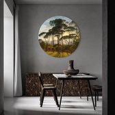 Artcoustiq - Muurcirkel - Hendrick Voogd Italiaans landschap met parasoldennen - 60ø cm