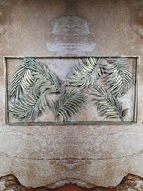 Wanddecoratie metaal modern verweerd bladeren antiek goud 120 cm