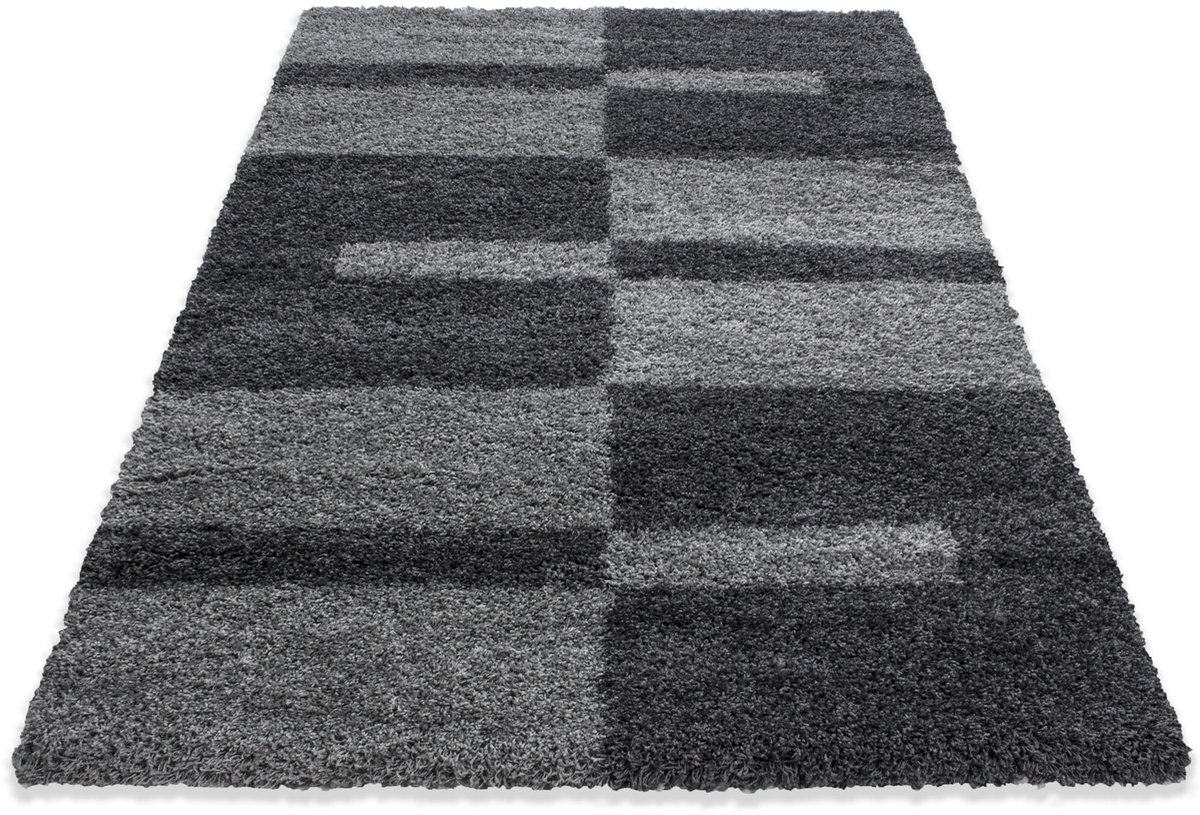 Extra hoogpolig en modern vloerkleed Gala - grijs - 240x340 cm
