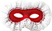 Carnival Toys Gezichtsmasker Suède/textiel Rood/wit