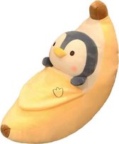 XL pinguin in banaan knuffel-Kawaii zachte knuffel-55 cm