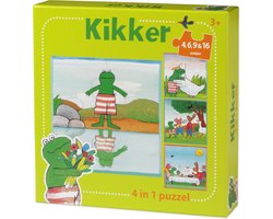 foto van Kikker puzzel 4 in 1 educatief peuter speelgoed - kinderpuzzel 4x6x9x16 stukjes leren puzzelen - cadeautip puzzel 3 jaar en ouder - Bambolino Toys